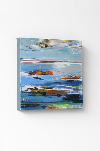 Abstract painting on a white wall