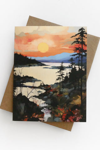 Sunrise River Greeting Card