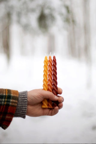 Sunrise Beeswax Spiral Tapers