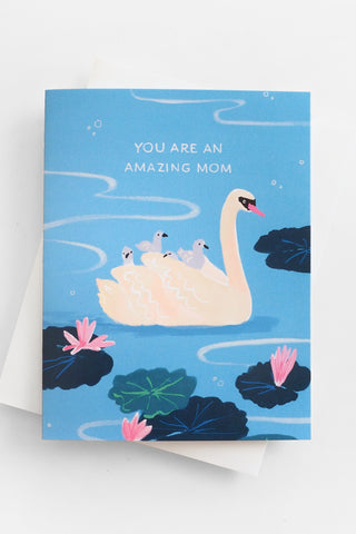 Swan Mom Sweet Mom Greeting Card