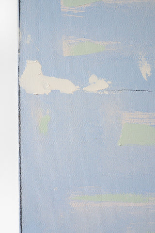 Close-up of an abstract painting on a white background