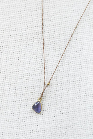 Tanzanite +18k Gold Bead Necklace