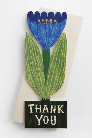 Thank You Blue Tulip Greeting Card