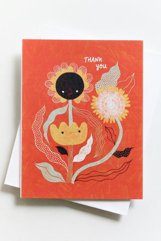 Thank You Flower Friends Greeting Card