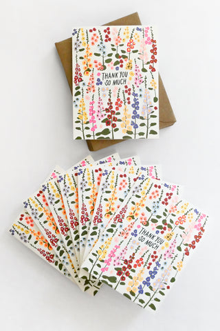 Thank You Hollyhocks Greeting Card Box