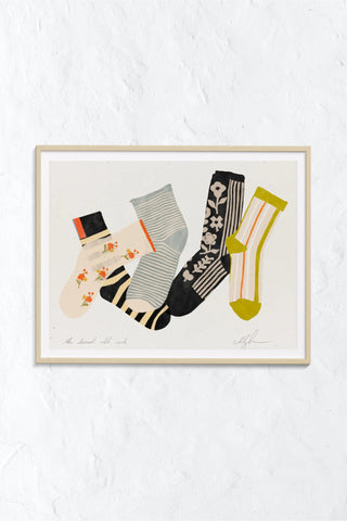 The Darned Odd Sock Art Print