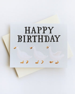 Three Ducks Happy Birthday Greeting Card