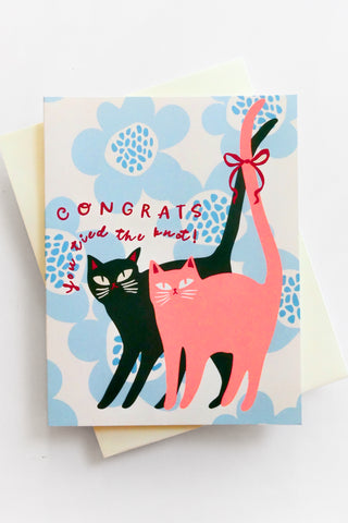 Tied Knot Cats Greeting Card