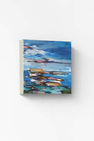 Abstract painting on a white wall