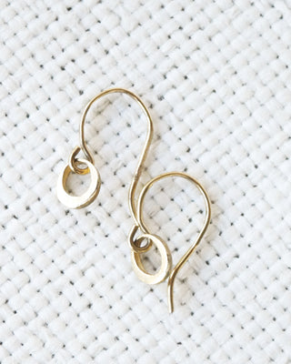 Tiny Ring Earrings in 14K Gold