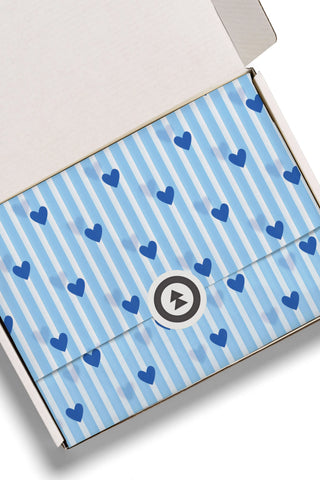 Blue Hearts Tissue Paper