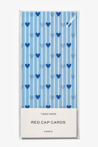Blue Hearts Tissue Paper