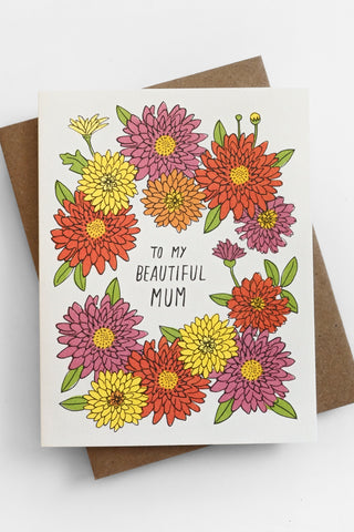 To My Beautiful Mum Greeting Card
