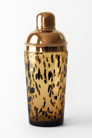 Tortoise Confetti Glass Cocktail Shaker
