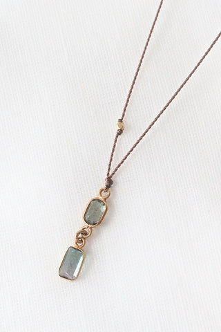 Tourmaline Double + 18kt Gold Necklace