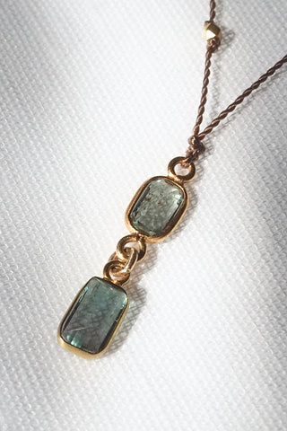 Tourmaline Double + 18kt Gold Necklace