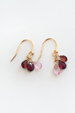 Gold Tiny Semi-Teardrop Cluster Earring