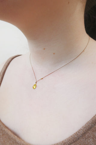 Tourmaline +18k Gold Bead Necklace