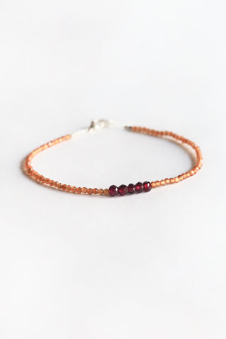 Tourmaline + Hessonite Garnet Bracelet