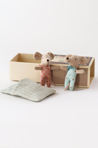 Twin Baby Mice in Matchbox