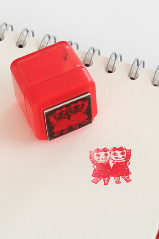 Twin Cats Cube Stamp