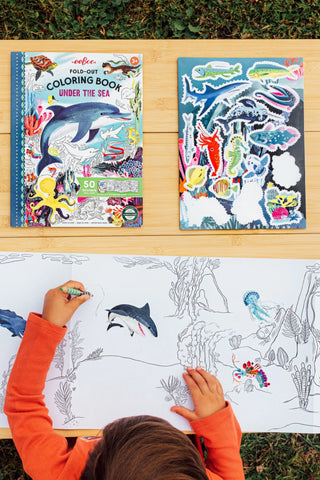 Under the Sea Fold-Out Coloring Book