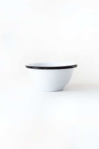 Vintage Black Rim Enamel Small Footed Bowl