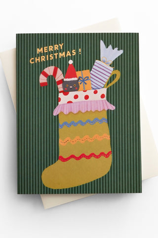 Vintage Stocking Greeting Card