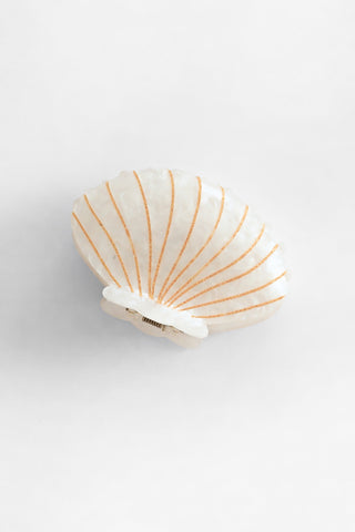 Vintage White Shell Claw Clip