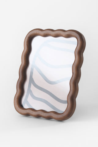 Walnut Rubberwood Scalloped Frame