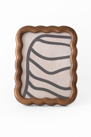 Walnut Rubberwood Scalloped Frame
