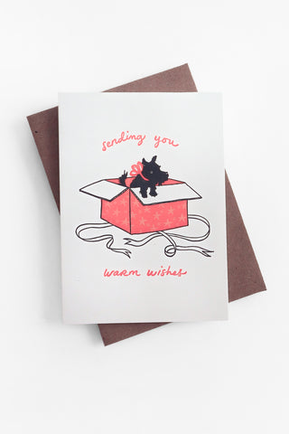Warm Wishes Puppy Holidays Greeting Card