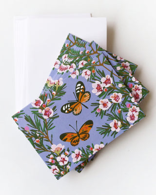 Wax Flowers & Butterflies Note Card, Set of 10