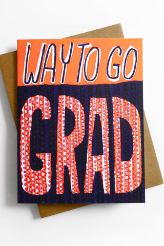 Way To Go Grad Wavy Greeting Card