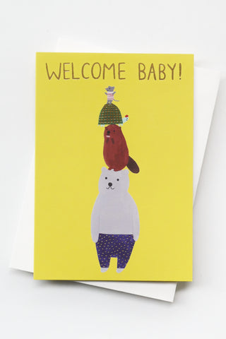 Welcome Baby Toy Tower Petite Greeting Card