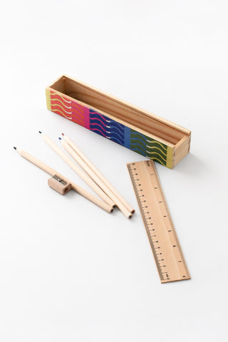 Wiggle Wooden Colored Pencil Box