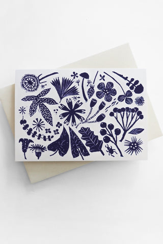 Wild Blue Flowers Greeting Card