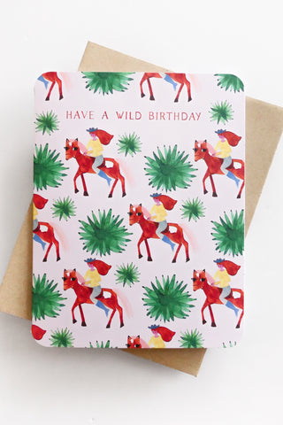 Wild Horses Birthday Greeting Card