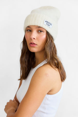 Winter White Mohair Beanie
