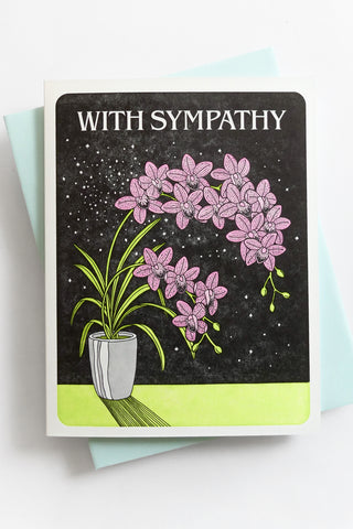 With Sympathy Orchids Greeting Card