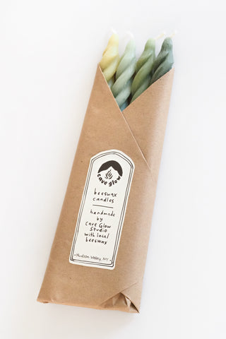Woodland Beeswax Spiral Tapers