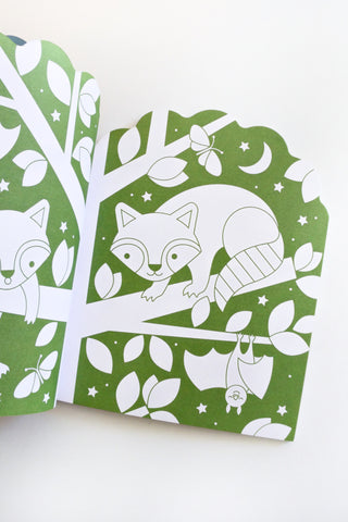 Woodland Coloring Book + Stickers