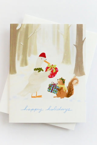 Woodland Gift Exchange Greeting Card