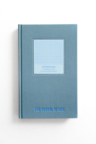 Blue book titled 'The School of Life' on a white background