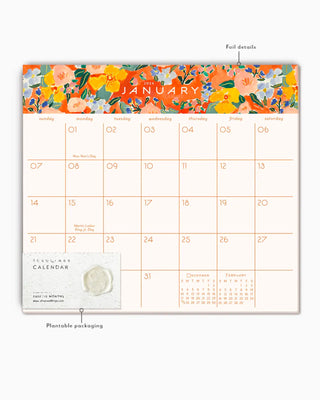2024 Floral Calendar Pad Planner