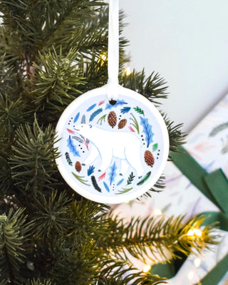Illustrated Ceramic Christmas Ornament