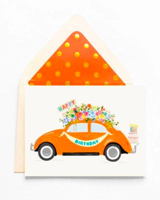 Happy Birthday Orange Bug Greeting Card