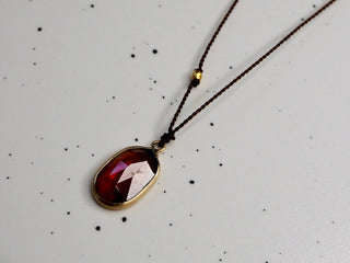 14k Garnet Bead Necklace
