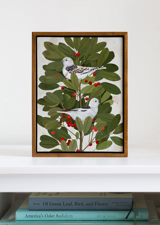 Snow Buntings and Dahoon Holly
