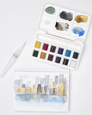 Watercolor + Water Brush Pen Set